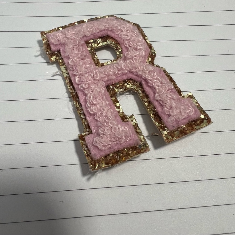 Stoney Clover Lane Chenille Pink Letter R Patch - Picture 5 of 5